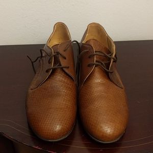 Handmade cognac leather oxfords